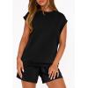 imagePRETTYGARDEN Two Piece Short Sets for Women Summer 2026 Matching Loungewear Travel Outfits Spring Beach Vacation ClothesBlack