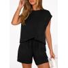 imagePRETTYGARDEN Two Piece Short Sets for Women Summer 2026 Matching Loungewear Travel Outfits Spring Beach Vacation ClothesBlack