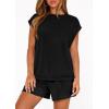 imagePRETTYGARDEN Two Piece Short Sets for Women Summer 2026 Matching Loungewear Travel Outfits Spring Beach Vacation ClothesBlack
