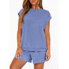 imagePRETTYGARDEN Two Piece Short Sets for Women Summer 2026 Matching Loungewear Travel Outfits Spring Beach Vacation ClothesBlue