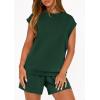 imagePRETTYGARDEN Two Piece Short Sets for Women Summer 2026 Matching Loungewear Travel Outfits Spring Beach Vacation ClothesDark Green