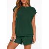 imagePRETTYGARDEN Two Piece Short Sets for Women Summer 2026 Matching Loungewear Travel Outfits Spring Beach Vacation ClothesDark Green