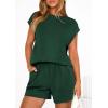 imagePRETTYGARDEN Two Piece Short Sets for Women Summer 2026 Matching Loungewear Travel Outfits Spring Beach Vacation ClothesDark Green