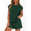 imagePRETTYGARDEN Two Piece Short Sets for Women Summer 2026 Matching Loungewear Travel Outfits Spring Beach Vacation ClothesDark Green