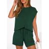 imagePRETTYGARDEN Two Piece Short Sets for Women Summer 2026 Matching Loungewear Travel Outfits Spring Beach Vacation ClothesDark Green