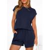imagePRETTYGARDEN Two Piece Short Sets for Women Summer 2026 Matching Loungewear Travel Outfits Spring Beach Vacation ClothesNavy Blue