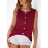 imagePRETTYGARDEN Vest Tops for Women 2026 Summer Sleeveless Sweater Tops Spring Trendy Knit Vests Cute Button Up CardiganBurgundy