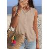imagePRETTYGARDEN Vest Tops for Women 2026 Summer Sleeveless Sweater Tops Spring Trendy Knit Vests Cute Button Up CardiganKhaki