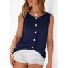 imagePRETTYGARDEN Vest Tops for Women 2026 Summer Sleeveless Sweater Tops Spring Trendy Knit Vests Cute Button Up CardiganNavy Blue