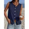 imagePRETTYGARDEN Vest Tops for Women 2026 Summer Sleeveless Sweater Tops Spring Trendy Knit Vests Cute Button Up CardiganNavy Blue