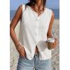 imagePRETTYGARDEN Vest Tops for Women 2026 Summer Sleeveless Sweater Tops Spring Trendy Knit Vests Cute Button Up CardiganWhite