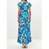 imagePRETTYGARDEN Wedding Guest Dresses for Women 2026 Spring Summer Short Sleeve Ruffle V Neck Floral Flowy Beach Maxi Long DressFloral Blue