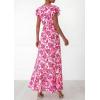 imagePRETTYGARDEN Wedding Guest Dresses for Women 2026 Spring Summer Short Sleeve Ruffle V Neck Floral Flowy Beach Maxi Long DressRose Red Floral