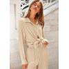 imagePRETTYGARDEN Womens 2 Piece Sets 2026 Fall Casual Textured Button Down Shirt Wide Leg Pants Outfits Loungewear TracksuitApricot