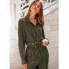 imagePRETTYGARDEN Womens 2 Piece Sets 2026 Fall Casual Textured Button Down Shirt Wide Leg Pants Outfits Loungewear TracksuitArmy Green