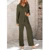 imagePRETTYGARDEN Womens 2 Piece Sets 2026 Fall Casual Textured Button Down Shirt Wide Leg Pants Outfits Loungewear TracksuitArmy Green