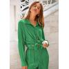 imagePRETTYGARDEN Womens 2 Piece Sets 2026 Fall Casual Textured Button Down Shirt Wide Leg Pants Outfits Loungewear TracksuitGreen