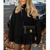 imagePRETTYGARDEN Womens 2025 Fall Oversized Sweaters Turtleneck Casual Long Sleeve Chunky Knit Pullover Tops Winter ClothesBlack