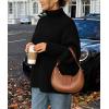 imagePRETTYGARDEN Womens 2025 Fall Oversized Sweaters Turtleneck Casual Long Sleeve Chunky Knit Pullover Tops Winter ClothesBlack