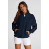 imagePRETTYGARDEN Womens 2025 Spring Fall Fashion Full Zip Up Sweatshirt Long Sleeve Loose Fit Trendy Casual Jacket with PocketsNavy