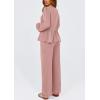 imagePRETTYGARDEN Womens 2025 Two Piece Outfits Tie Front Long Sleeve Top Wide Leg Pant Lounge Sets Cute Matching Loungewear