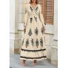 imagePRETTYGARDEN Womens 2026 Fall Wedding Guest Dresses Boho Floral Long Sleeve V Neck Flowy Elegant Maxi Dress Beach ClothesFloral Apricot Black