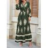 imagePRETTYGARDEN Womens 2026 Fall Wedding Guest Dresses Boho Floral Long Sleeve V Neck Flowy Elegant Maxi Dress Beach ClothesFloral Army Green Apricot