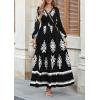 imagePRETTYGARDEN Womens 2026 Fall Wedding Guest Dresses Boho Floral Long Sleeve V Neck Flowy Elegant Maxi Dress Beach ClothesFloral Black White