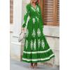 imagePRETTYGARDEN Womens 2026 Fall Wedding Guest Dresses Boho Floral Long Sleeve V Neck Flowy Elegant Maxi Dress Beach ClothesFloral Green White