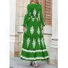 imagePRETTYGARDEN Womens 2026 Fall Wedding Guest Dresses Boho Floral Long Sleeve V Neck Flowy Elegant Maxi Dress Beach ClothesFloral Green White