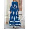 imagePRETTYGARDEN Womens 2026 Fall Wedding Guest Dresses Boho Floral Long Sleeve V Neck Flowy Elegant Maxi Dress Beach ClothesFloral Lake Blue White