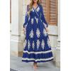 imagePRETTYGARDEN Womens 2026 Fall Wedding Guest Dresses Boho Floral Long Sleeve V Neck Flowy Elegant Maxi Dress Beach ClothesFloral Navy Apricot
