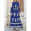 imagePRETTYGARDEN Womens 2026 Fall Wedding Guest Dresses Boho Floral Long Sleeve V Neck Flowy Elegant Maxi Dress Beach ClothesFloral Navy Apricot
