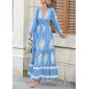 imagePRETTYGARDEN Womens 2026 Fall Wedding Guest Dresses Boho Floral Long Sleeve V Neck Flowy Elegant Maxi Dress Beach ClothesFloral Sky Blue Apricot