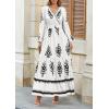 imagePRETTYGARDEN Womens 2026 Fall Wedding Guest Dresses Boho Floral Long Sleeve V Neck Flowy Elegant Maxi Dress Beach ClothesFloral White Black