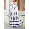 imagePRETTYGARDEN Womens 2026 Fall Wedding Guest Dresses Boho Floral Long Sleeve V Neck Flowy Elegant Maxi Dress Beach ClothesFloral White Blue