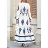 imagePRETTYGARDEN Womens 2026 Fall Wedding Guest Dresses Boho Floral Long Sleeve V Neck Flowy Elegant Maxi Dress Beach ClothesFloral White Blue