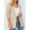 imagePRETTYGARDEN Womens 2026 Spring Blazers Business Casual Outfits Open Front Ruched 34 Sleeve Lightweight Work Suits JacketsBeige