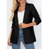 imagePRETTYGARDEN Womens 2026 Spring Blazers Business Casual Outfits Open Front Ruched 34 Sleeve Lightweight Work Suits JacketsBlack
