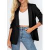 imagePRETTYGARDEN Womens 2026 Spring Blazers Business Casual Outfits Open Front Ruched 34 Sleeve Lightweight Work Suits JacketsBlack