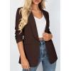 imagePRETTYGARDEN Womens 2026 Spring Blazers Business Casual Outfits Open Front Ruched 34 Sleeve Lightweight Work Suits JacketsBrown