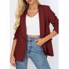 imagePRETTYGARDEN Womens 2026 Spring Blazers Business Casual Outfits Open Front Ruched 34 Sleeve Lightweight Work Suits JacketsBurgundy