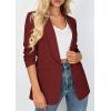 imagePRETTYGARDEN Womens 2026 Spring Blazers Business Casual Outfits Open Front Ruched 34 Sleeve Lightweight Work Suits JacketsBurgundy