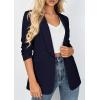 imagePRETTYGARDEN Womens 2026 Spring Blazers Business Casual Outfits Open Front Ruched 34 Sleeve Lightweight Work Suits JacketsNavy Blue