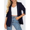 imagePRETTYGARDEN Womens 2026 Spring Blazers Business Casual Outfits Open Front Ruched 34 Sleeve Lightweight Work Suits JacketsNavy Blue