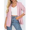 imagePRETTYGARDEN Womens 2026 Spring Blazers Business Casual Outfits Open Front Ruched 34 Sleeve Lightweight Work Suits JacketsPink