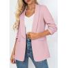 imagePRETTYGARDEN Womens 2026 Spring Blazers Business Casual Outfits Open Front Ruched 34 Sleeve Lightweight Work Suits JacketsPink