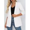 imagePRETTYGARDEN Womens 2026 Spring Blazers Business Casual Outfits Open Front Ruched 34 Sleeve Lightweight Work Suits JacketsWhite