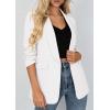 imagePRETTYGARDEN Womens 2026 Spring Blazers Business Casual Outfits Open Front Ruched 34 Sleeve Lightweight Work Suits JacketsWhite
