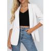 imagePRETTYGARDEN Womens 2026 Spring Blazers Business Casual Outfits Open Front Ruched 34 Sleeve Lightweight Work Suits JacketsWhite